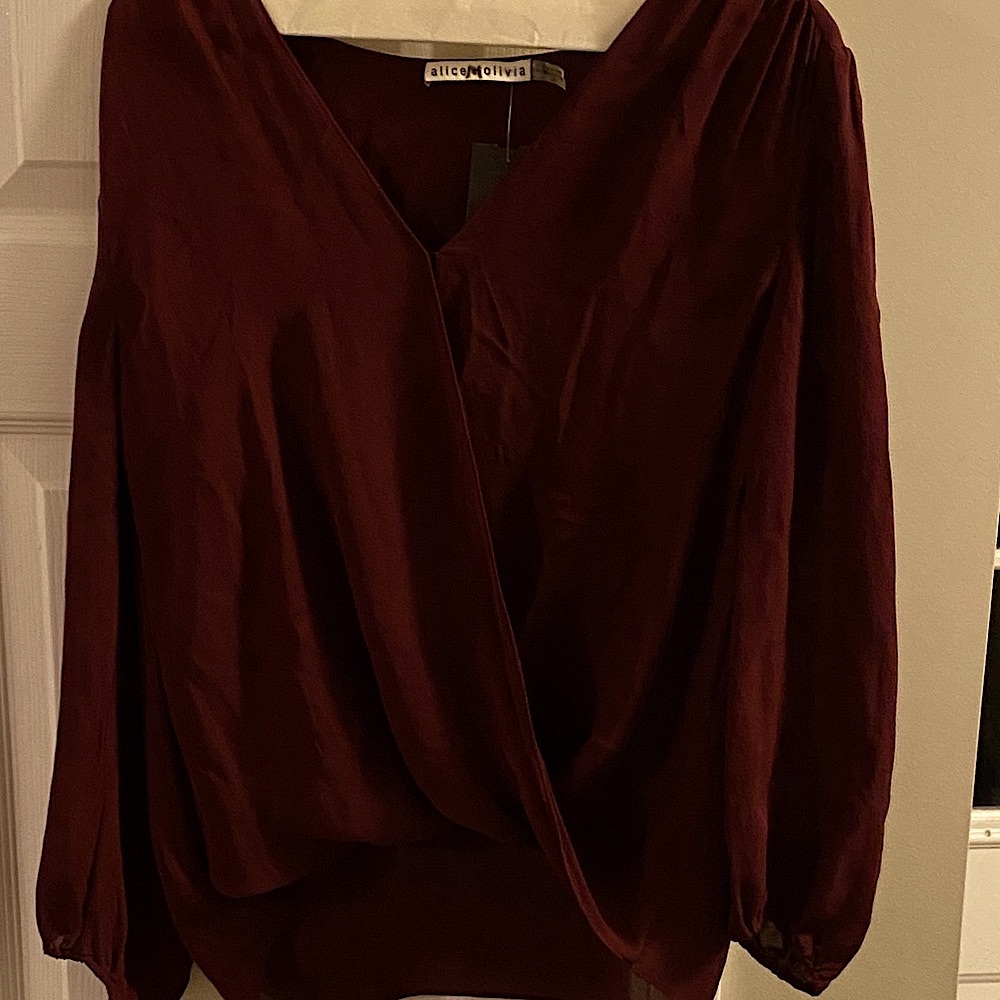 Alice + Olivia Burgundy Blouse
